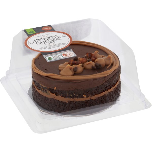 Woolworths Indulgent Chocolate & Caramel Cake 400g bunch