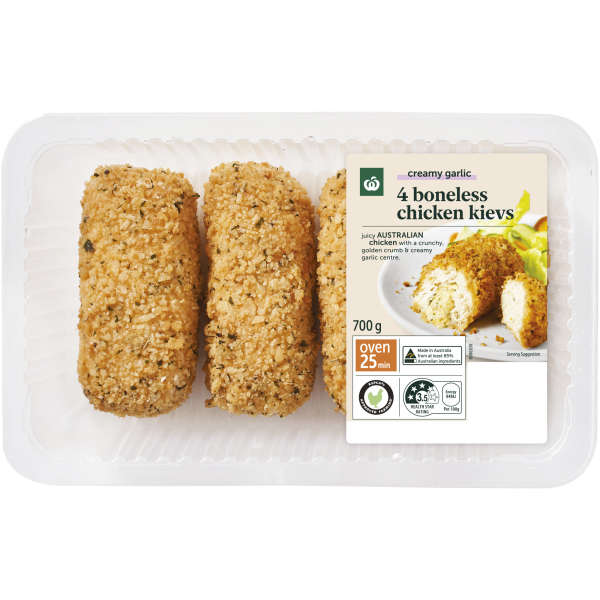 Woolworths Stuffed Boneless Chicken Kiev 700g bunch