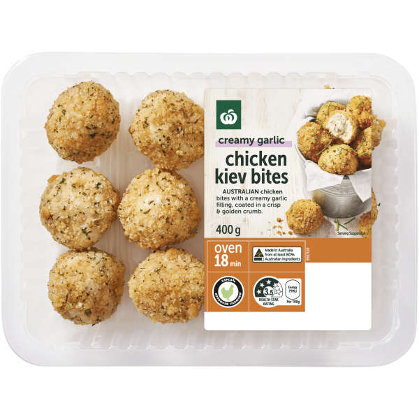 Woolworths Chicken Kiev Bites With Creamy Garlic Filling 400g | bunch