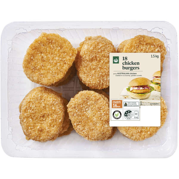 Woolworths Chicken Bulk Burgers 1.5kg bunch