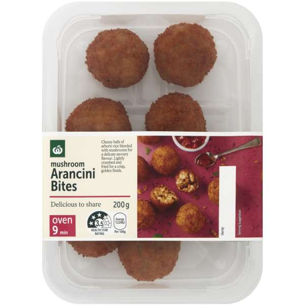 Woolworths Mushroom Arancini Bites 200g 