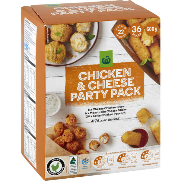 Woolworths Chicken Cheese Party Pack 36 Pack Bunch