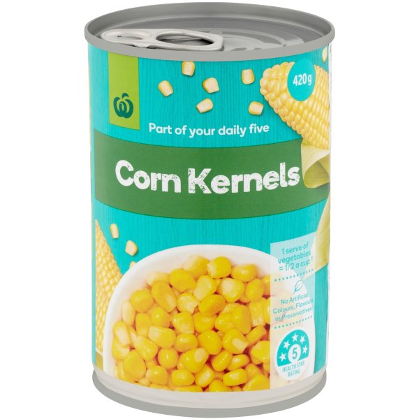Woolworths Corn Sweet Kernels 420g bunch