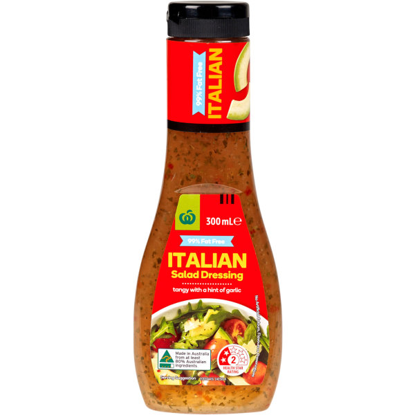 Woolworths Dressing 99 Fat Free Italian 300ml Bunch