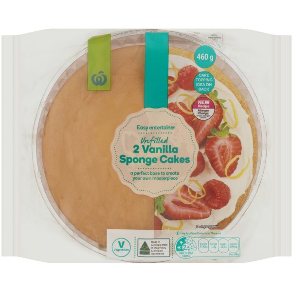 Woolworths Double Unfilled Sponge 460g bunch