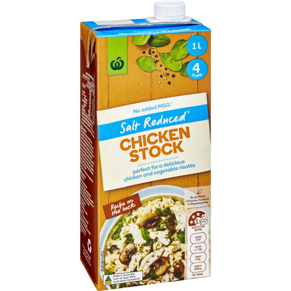Woolworths Chicken Liquid Stock Salt Reduced 1l bunch