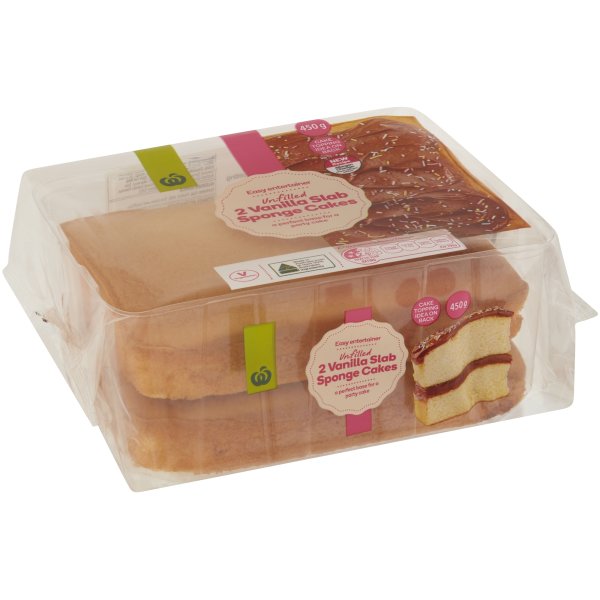 Woolworths Cake Unfilled Sponge Slab 450g bunch