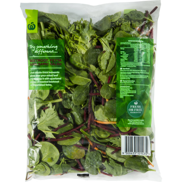 Woolworths Baby Leaf Salad With Beetroot Bag 180g bunch