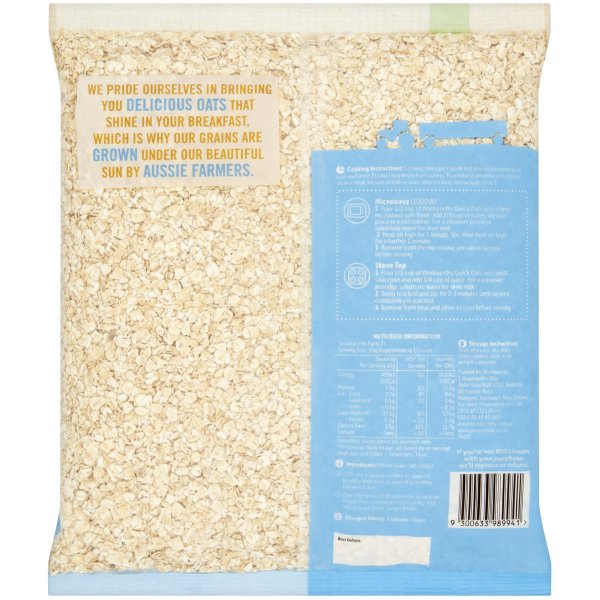 Woolworths Quick Oats 750g bunch