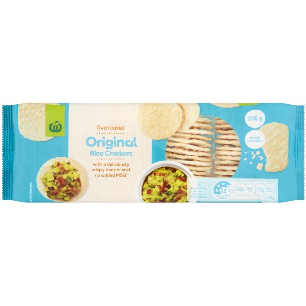 Woolworths Original Rice Crackers 100g bunch