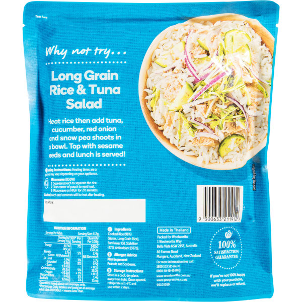 Woolworths Microwave White Long Grain Rice Family 450g bunch