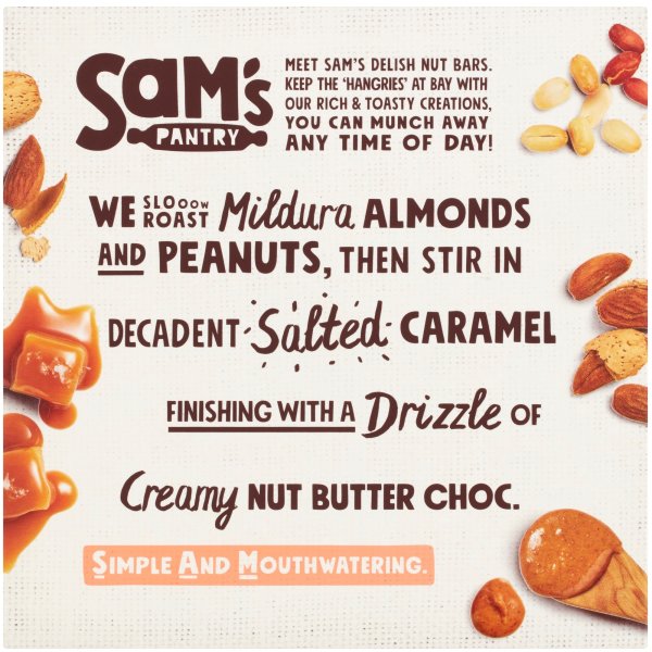 Sam's Pantry Salted Caramel Nut Bar 5 Pack 170g bunch