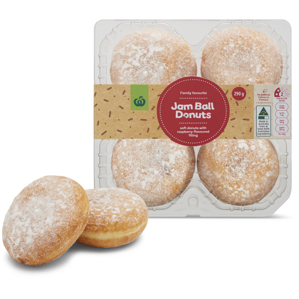 Woolworths Jam Filled Donuts 4 Pack bunch