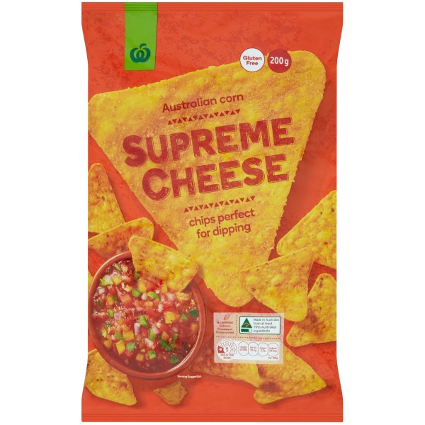 Woolworths Corn Chips Supreme 200g bunch