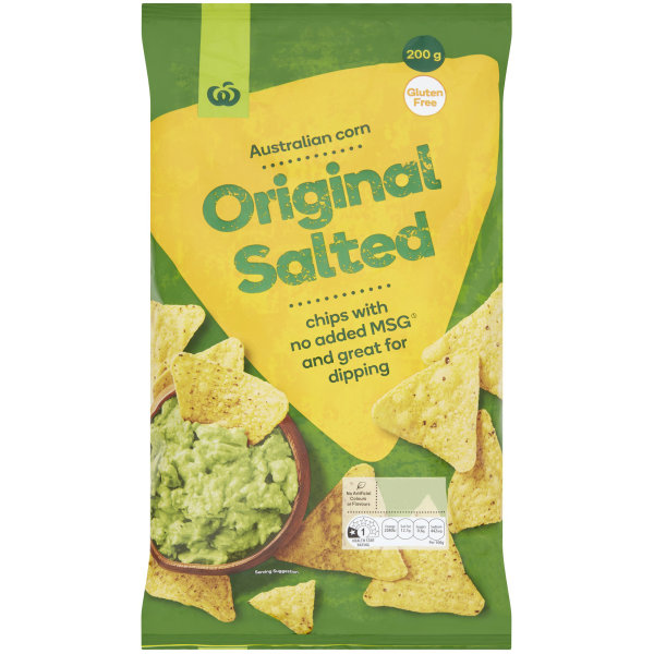 Woolworths Corn Chips Original 200g bunch