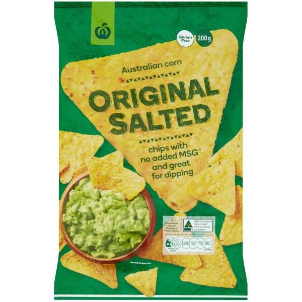 Woolworths Corn Chips Original 200g bunch