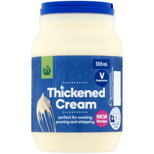 Woolworths Thickened Cream 300ml bunch