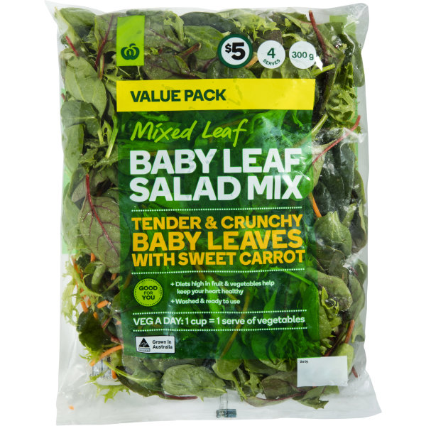 Woolworths Mixed Baby Leaf Salad Mix 300g bunch