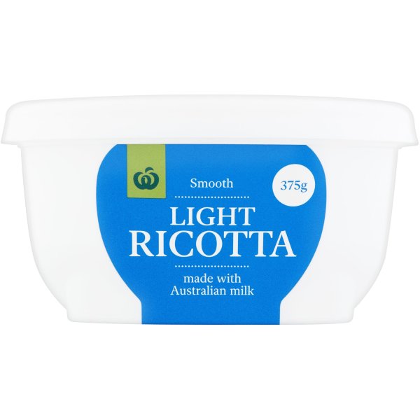 Woolworths Ricotta Light Cheese 375g bunch