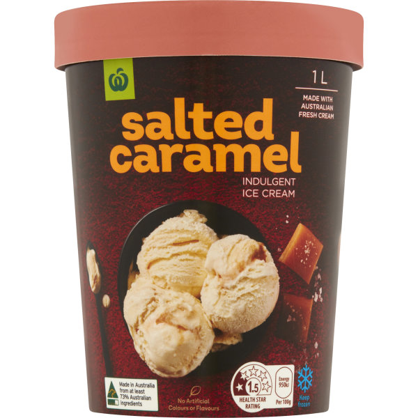 Woolworths Ice Cream Salted Caramel 1l | bunch