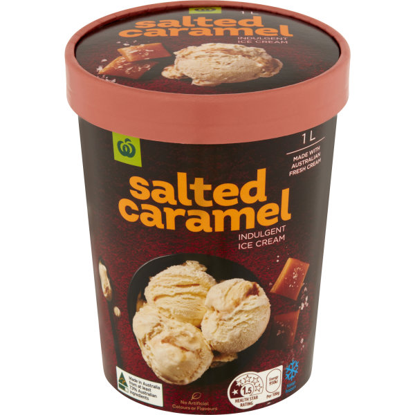 Woolworths Ice Cream Salted Caramel 1l | bunch