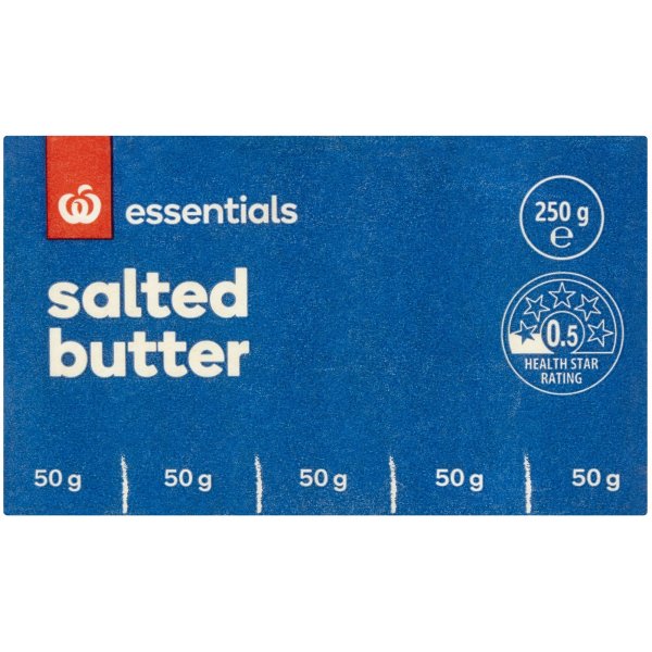 Woolworths Essentials Salted Butter 250g bunch