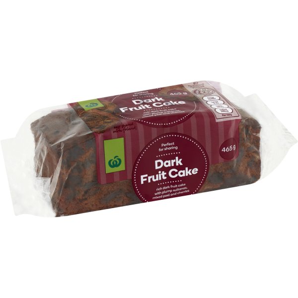 Woolworths Dark Fruit Cake 465g bunch