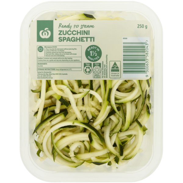 Woolworths Simply Steam Zucchini Spaghetti 250g bunch