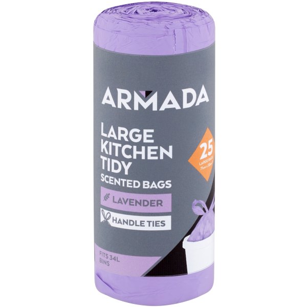 Armada Scented Kitchen Tidy Bag Large Lavender 25 Pack bunch