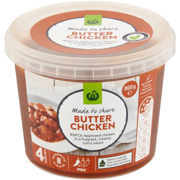 Woolworths Butter Chicken 800g bunch