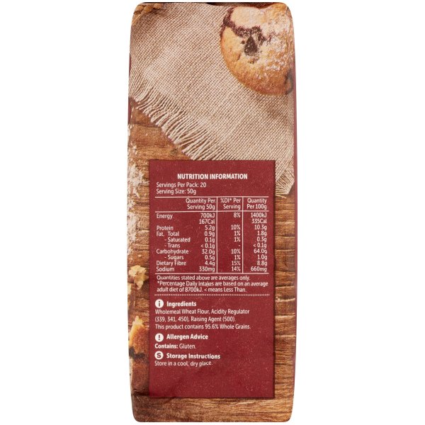 Woolworths Wholemeal Self Raising Flour 1kg bunch