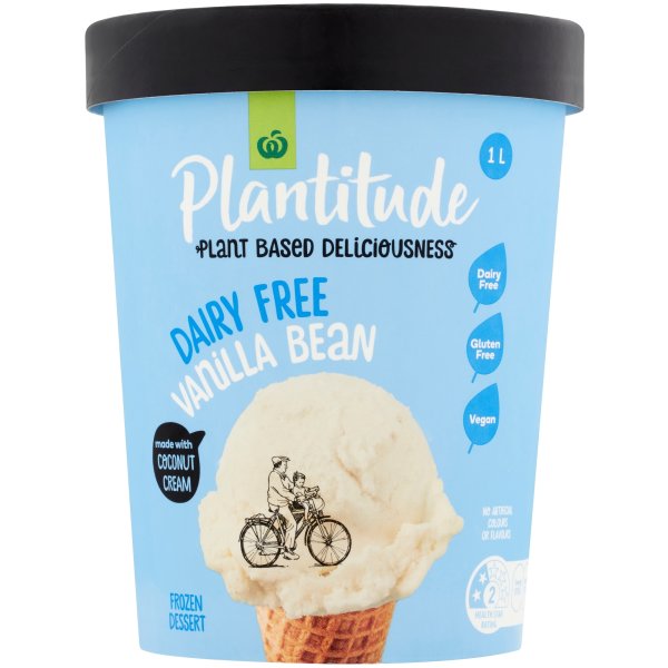 Woolworths Plantitude Frozen Dessert Vanilla 1l bunch