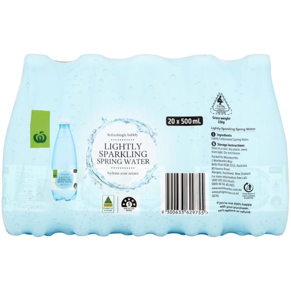 Woolworths Lightly Sparkling Spring Water 20 Pack 