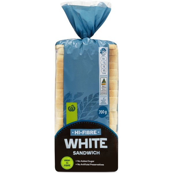 Woolworths White Soft Hi-fibre Bread 700g-v0 | Bunch