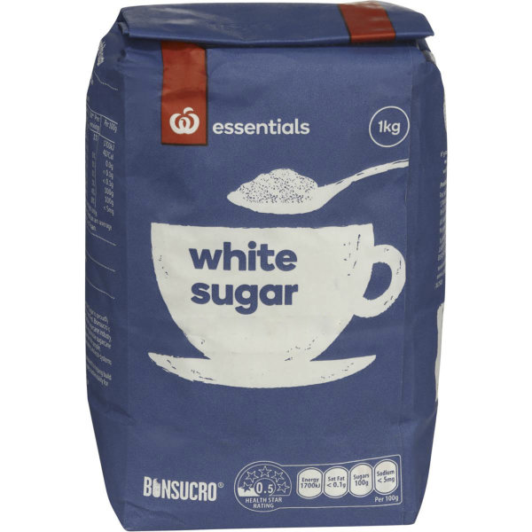 Woolworths Essentials White Sugar 1kg bunch
