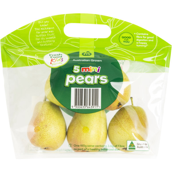 Woolworths Fresh Food Kids Mini Pears 5 Pack bunch