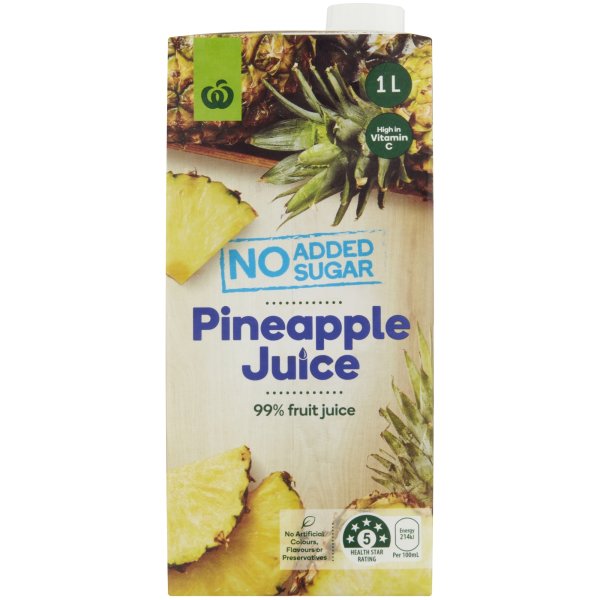 Woolworths No Added Sugar Pineapple Juice 1l Bunch