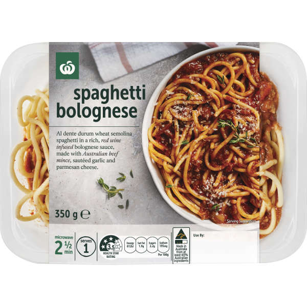 Woolworths Spaghetti Bolognese 350g Bunch
