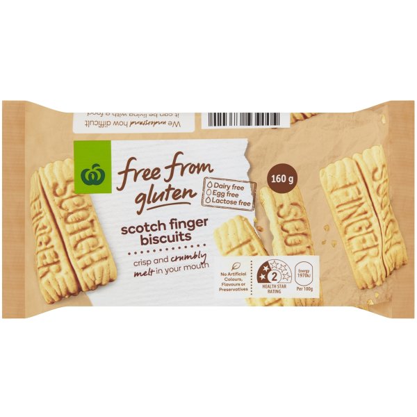 Woolworths Free From Gluten Scotch Finger Biscuits 160g bunch
