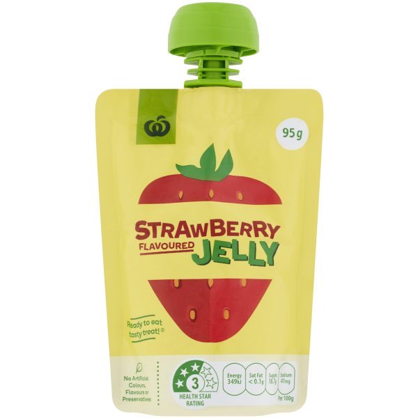 Woolworths Strawberry Flavoured Jelly In Pouch 95g bunch