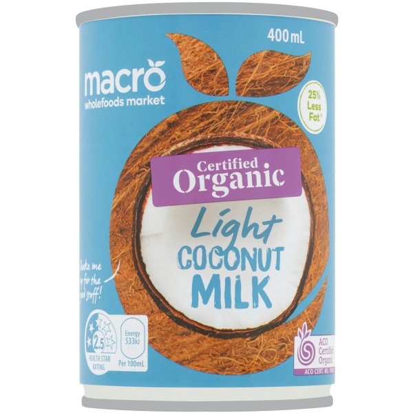 Macro Organic Light Coconut Milk 400ml bunch