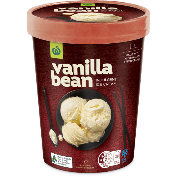 Woolworths Ice Cream Vanilla Bean 1l | bunch