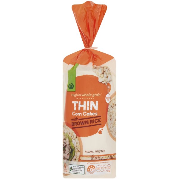 Woolworths Thin Corn Cake With Brown Rice 150g bunch