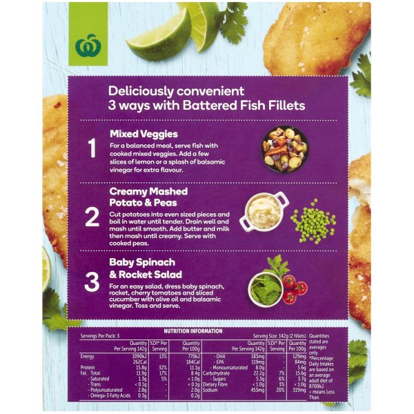 Woolworths Select Battered Fish Fillets 425g bunch
