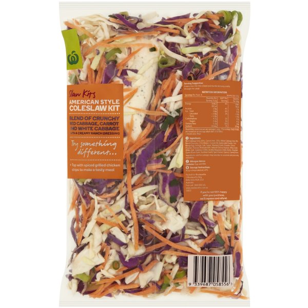 Woolworths American Style Cole Slaw Kit 450g bunch