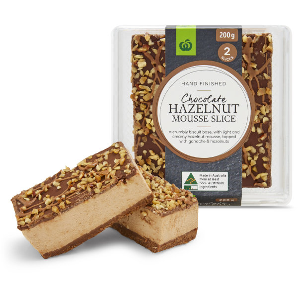 Woolworths Chocolate & Hazelnut Mousse Slice 2 Pack | bunch