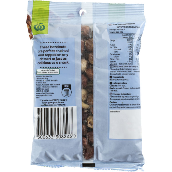 Woolworths Hazelnuts 150g bunch