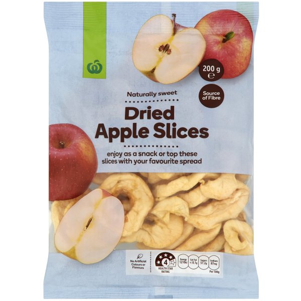 Woolworths Dried Apple Slices 200g bunch