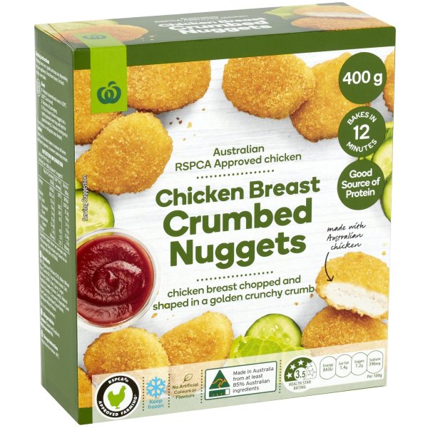 Woolworths Chicken Breast Crumbed Nuggets 400g Bunch