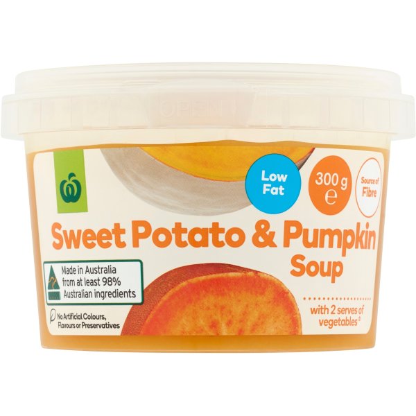 Woolworths Sweet Potato & Pumpkin Soup Low Fat 300g | bunch